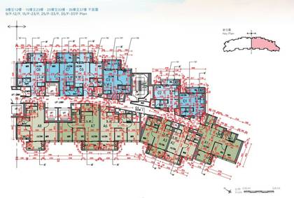 雲向標準樓層另一翼平面圖